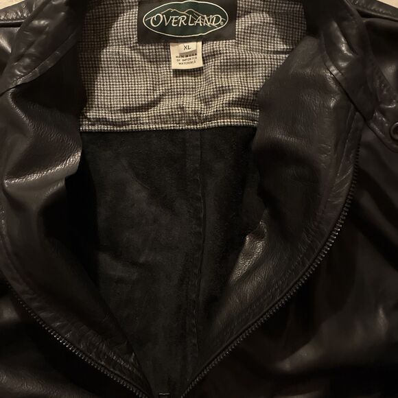 Overland Leather Men’s Black Full Zip Jacket Coat XL Genuine Leather - Picture 6 of 7